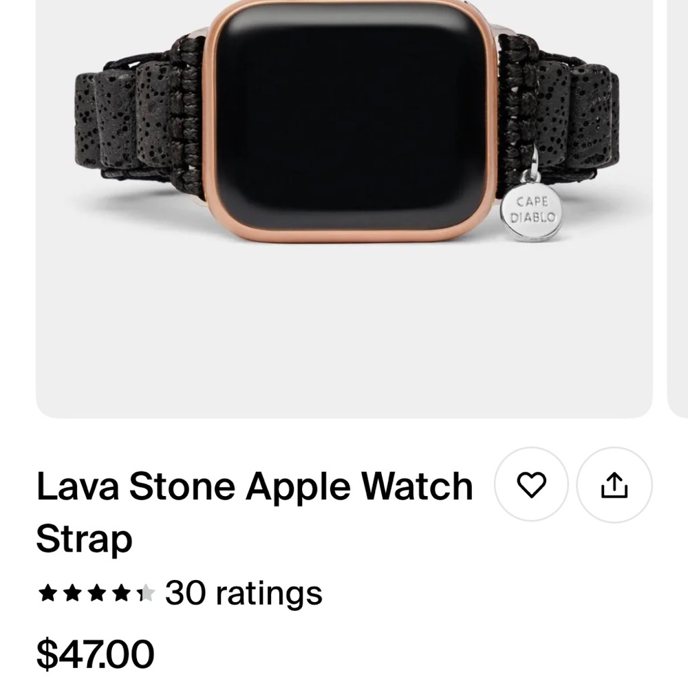 Cape Diablo Lava Stone Apple Watch Strap